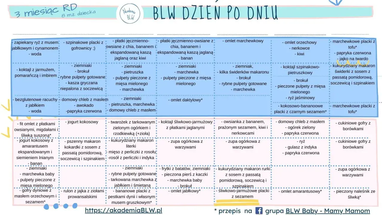 Co na obiad dla 7-miesięcznego dziecka? Przepisy, BLW i planowanie.